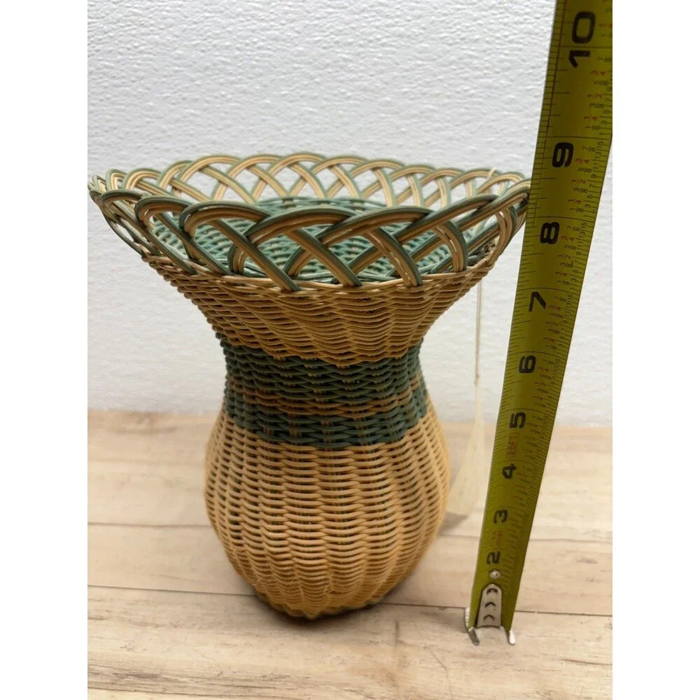 Vtg Handwoven Vase Basket Cherokee Style Handmade In USA